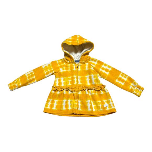 7 for all mankind Zip Front Hoodie Yellow White 24 month - Picture 1 of 6